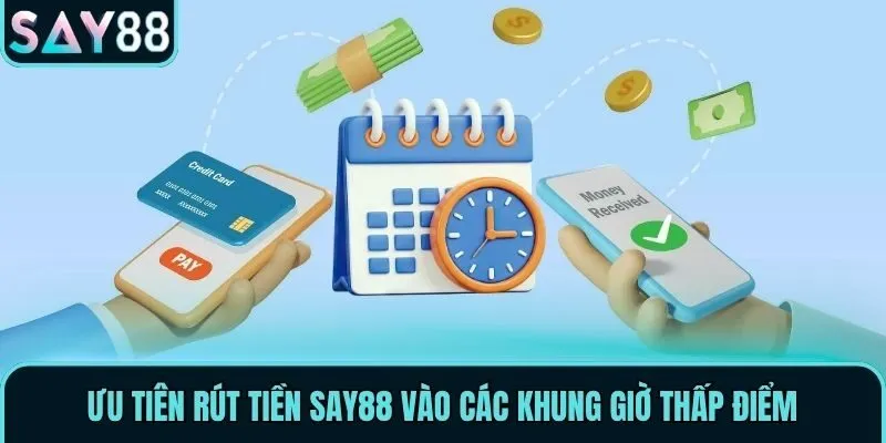 Ưu tiên rút tiền Say88 vào các khung giờ thấp điểm